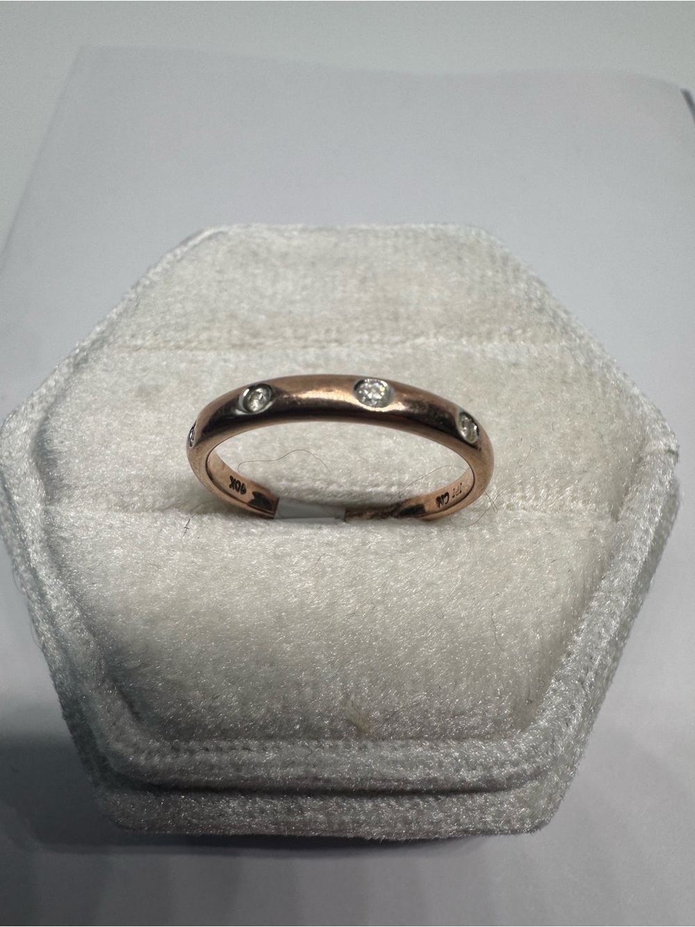 Vintage 10K 417 Solid Rose Gold Diamond Ring | Natural Diamond | Size 6 - Picture 4 of 15